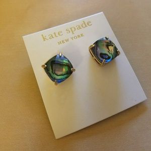 Kate Spade blue abalone studs